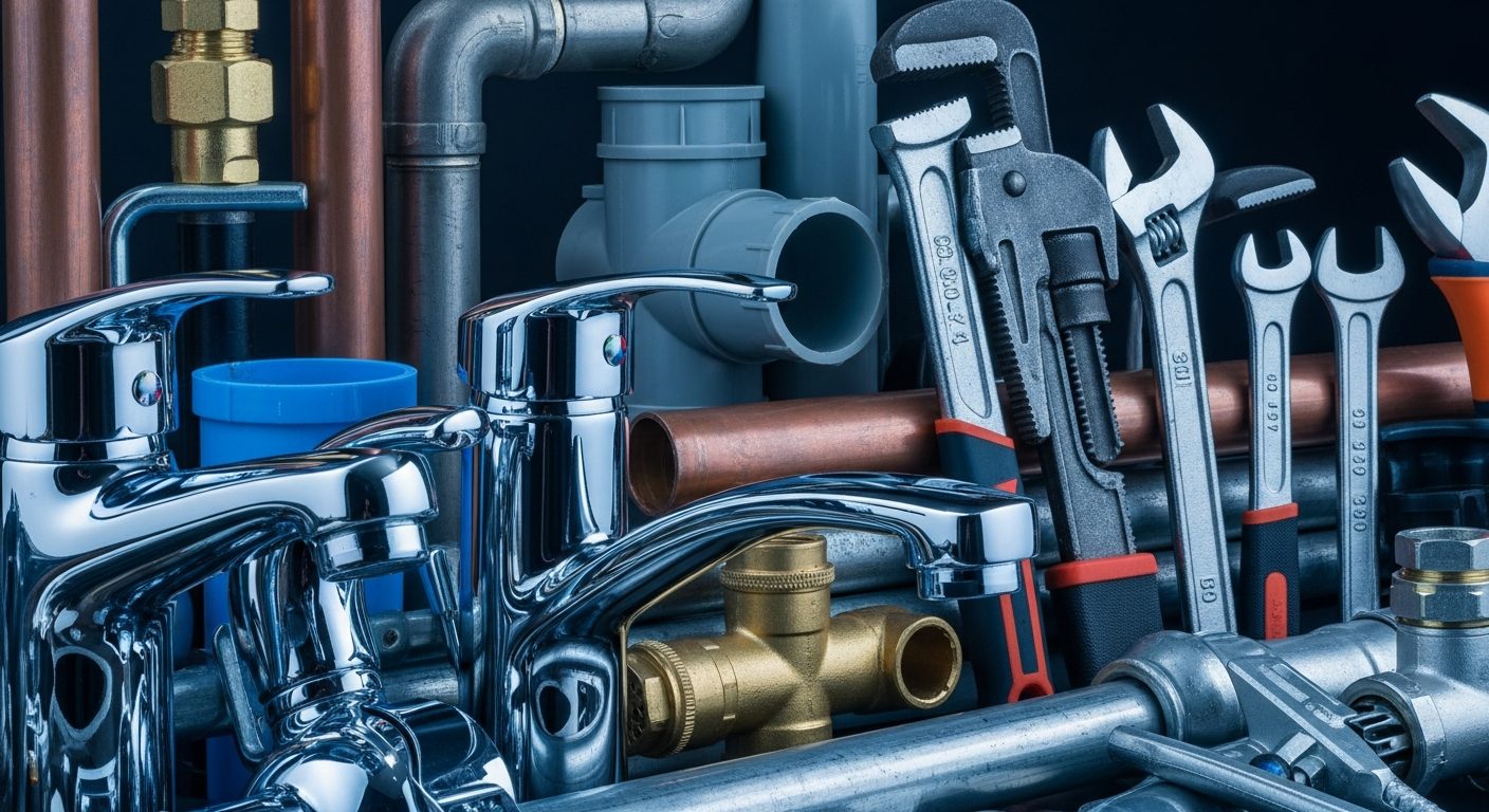 Plomero instalando una llave mezcladora